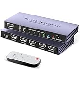HDMI Splitter 4K 240Hz HDMI Switch 5 in 1 Out - 8K@60Hz hdmi Splitter with Remote 5 Port Switcher...