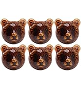 Natudeco 6PCS Bear Door Knobs Ceramic Cabinet Knobs Handles Zinc Alloy Drawer Pulls Tool with Mou...