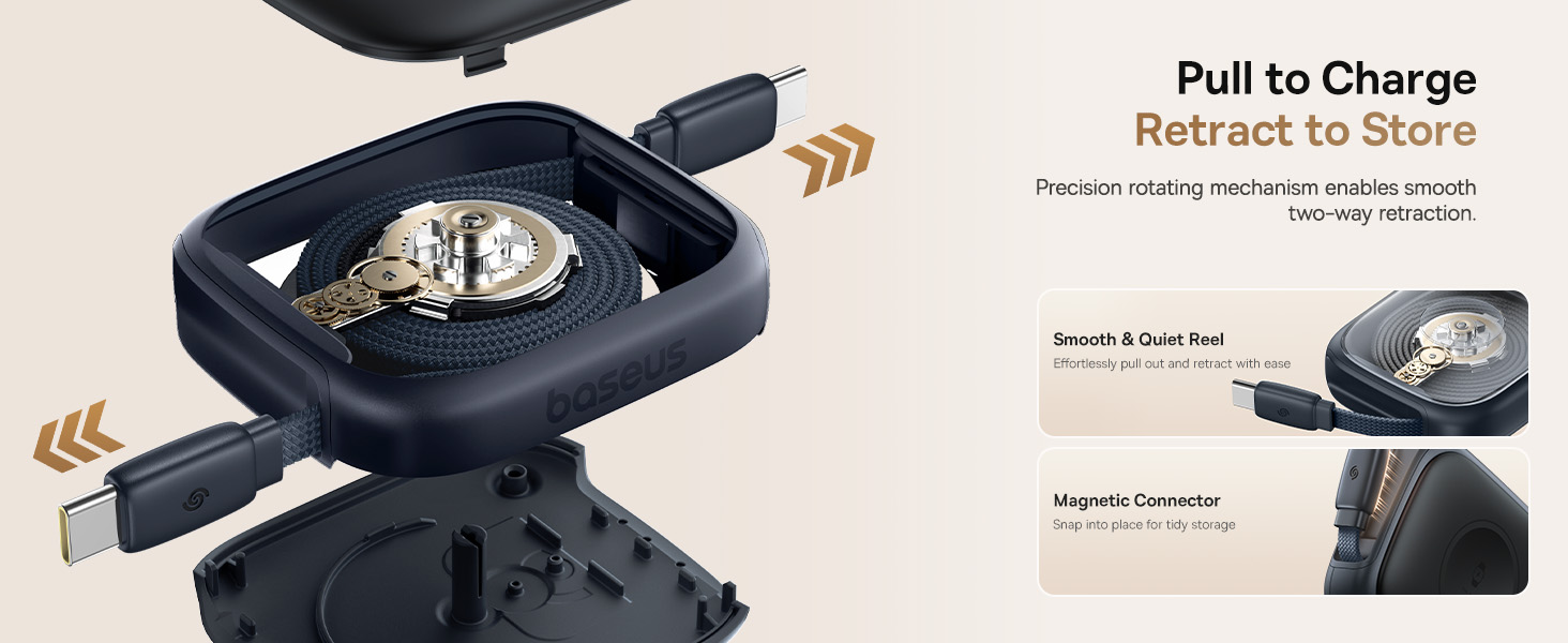 Baseus Retractable USB C Cable 3ft