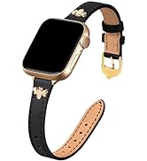 JR.DM Slim Leather Bands Compatible with Apple Watch Band 38mm 40mm 41mm 42mm 44mm 45mm 46mm 49mm...