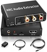 192KHz HDMI ARC Audio Extractor to Coaxial Cable Adapter with Digital Optical TOSLINK SPDIF Coaxi...