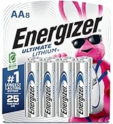 Energizer Ultimate Lithium AA Batteries (8 Pack), 1.5V Lithium Double A Batteries