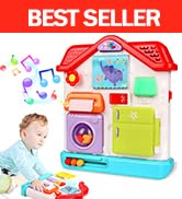 ROHSCE Busy Board for 1 Year Old, Montessori Toys for 1 Year Old House Busy Board Boy Gifts with ...