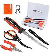 RUNCL Fishing Fillet Knife Combo Set, Fishing Tools Kit With 6" Fillet Knife, Scissors, Sharpener...