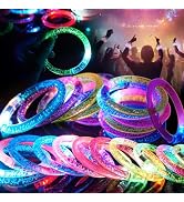 OLUPP 12 Pack LED Light Up Bracelets, Glow in the Dark Party Supplies, 6 Color Glow Sticks Bracel...