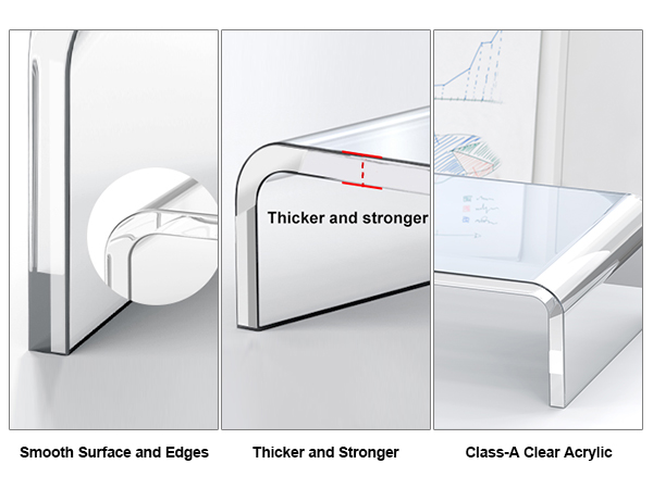 Clear Laptop Stand for Desk Acrylic Monitor Riser for Desk