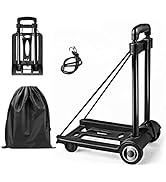 Double Rhombus Folding Hand Truck Lightweight Portable Cart, 110 lbs/50kg Capacity Heavy Duty Uti...