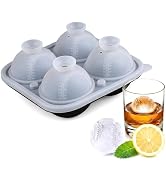 Large Ice Cube Tray,Silicone Ice Cube Trays for Freezer with Lids &amp; Funnel,2.5 Inch Reusable Big ...