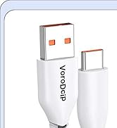 VoroDcip 15 FT USB C Cable Fast Charging 2 Pack, Extra Long USB A to Type C White Data Cord, 15 F...