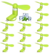 Aeergured Mini Cell Phone Fan 12 Pack, 2-in-1 Fan Compatible for iPhone, iPad, Android Smartphone...