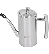 WOHPNLE Stainless Steel Oil Filter Pot, Olive Oil Dispenser 304 Stainless Steel Non Drip Leak Pro...
