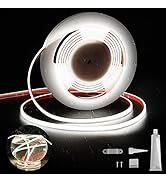 Outdoor LED Strip Lights 16.4ft, 6500K 528LEDS/m 24V, UL-Listed COB LED Lights with 3M Tape, Sili...