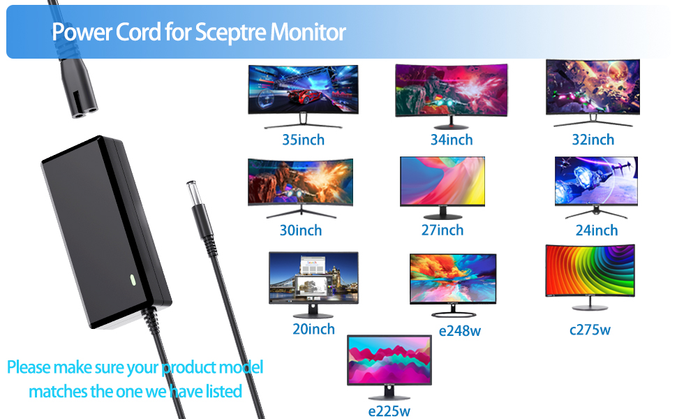 sceptre monitor power cord