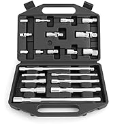 HORUSDY 20-Piece Socket Extension Bar Set, 1/4", 3/8" and 1/2" Drive Socket Extension Set, Univer...