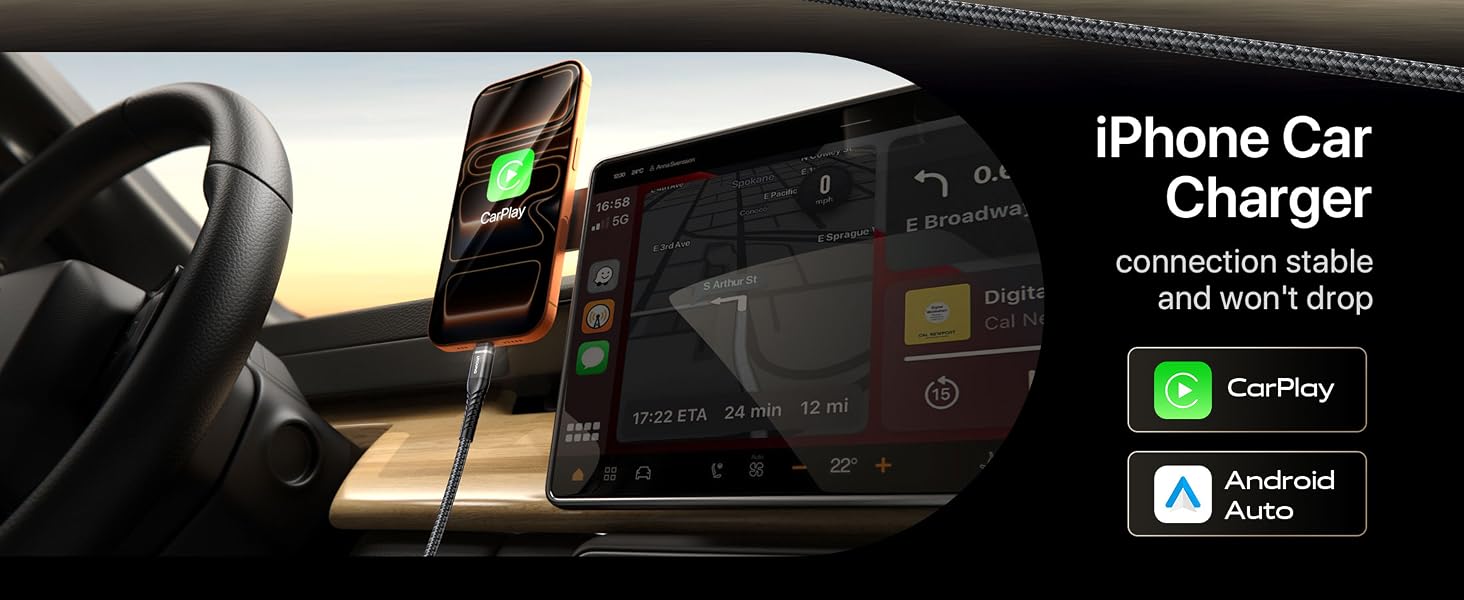 240w usb-c charge cable for CarPlay