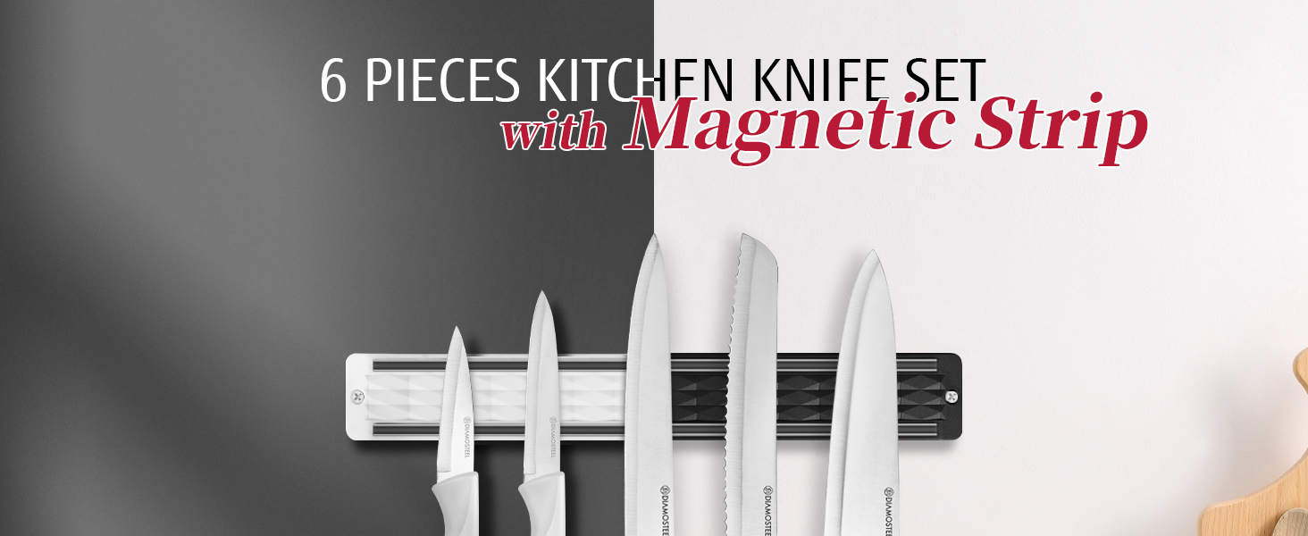 knife set with magnetic strip