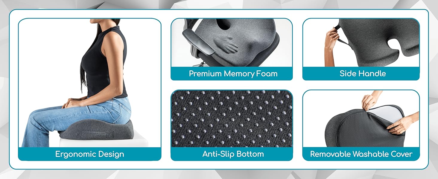 seat cushions for office chairs, coccyx pillow, car seat cushion, Seat cushion Features