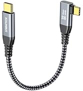 ZeroneTeck 12 inch USB C Cable 1FT, 20Gbps High Speed Data Transfer Cable Short, Right Angle USB ...