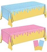 REDWORD Party Decorations, 2PCs Ice Cream Tablecloths Plastic Tablecloth Ice Cream Party Supplies...