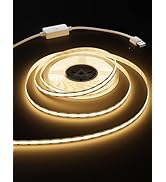 MIWISE LED Strip Lights,Super Bright 5V USB COB Tape Light 6.56ft/2m 2700K Warm White with Touch ...