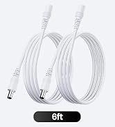 2PCS 6FT/2M Pure Copper Power Extension Cable, 5.5mm x 2.1mm Female to Male, DC 12V Power Extensi...