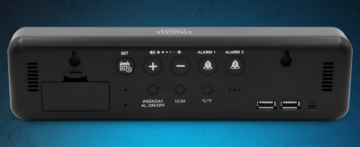 Simple easy to use controls and easy to see alarm clock