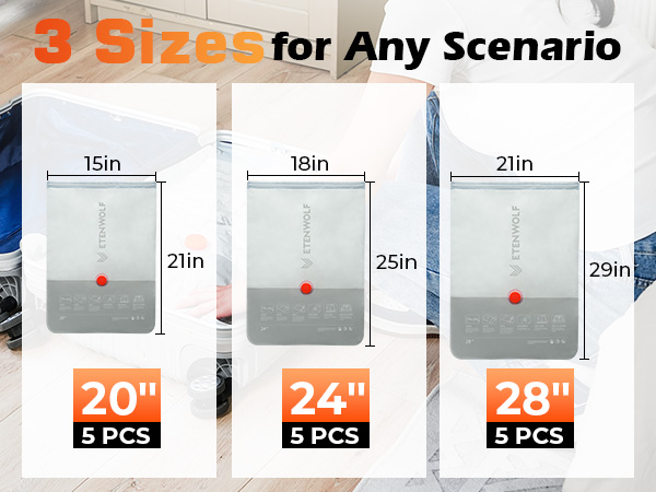 Easily pack everything from T-shirts to bulky coats and save up to 80% space in luggage and closets.
