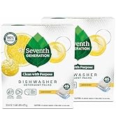 Seventh Generation Dishwasher Detergent Packs Lemon scent 2 Pack for sparkling dishes Dishwasher ...