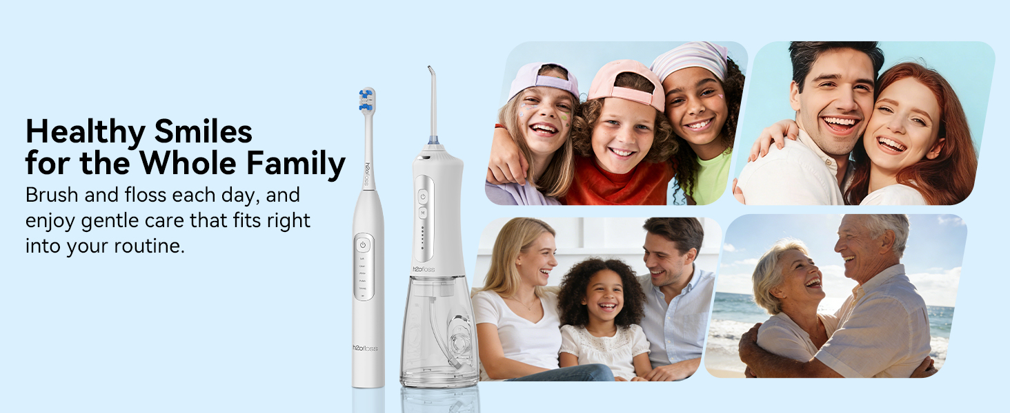 electric toothbrush and water flosser combo