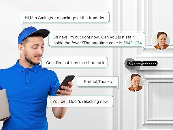 smart door lock with handle