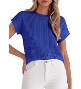 PRETTYGARDEN Women's 2026 Spring Fashion Sweater Vest Business Casual Crochet Tops Cap Sleeve Kni...