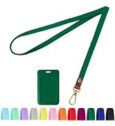 YANTHKEY Stretchy Lanyards for ID Badges - Thin Lanyard Card Holder, Lightweight Comfortable ID B...