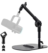 Lifexciting Desktop Microphone Stand,Desk Mic Holder with Mic Clip Metal Weighted Base Max Load 2...