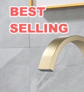 Senhozi Bathroom Sink Faucet 3 Hole Brushed Gold, 2 Handle 4 Inch Centerset Stainless Steel Bathr...