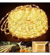 OMIKA Connectable 66FT 800 LED Rope Lights Outdoor, Warm White Rope Light Plug in, Outdoor String...