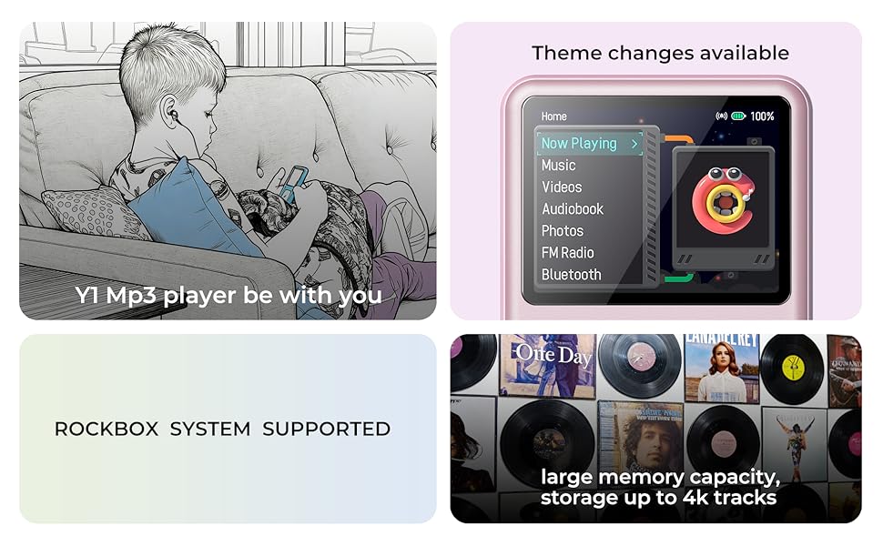 mp3 player with bluetooth digital music mp3 player ebook innioasis y1 andorid mp3 portable mini