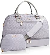 Scothen Travel Duffle Bag,Weekender Bag for Women with Toiletry Bag,Carry on Overnight Bag with L...