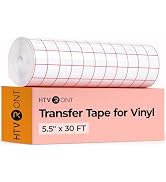 HTVRONT Transfer Tape for Vinyl - 5.5" x 30 FT w/Red Alignment Grid Transfer Paper, Easy to Trans...