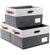 PRANDOM Foldable Storage Bins with Handles [3-Pack] Fabric Collapsible Storage Boxes Baskets Cube...