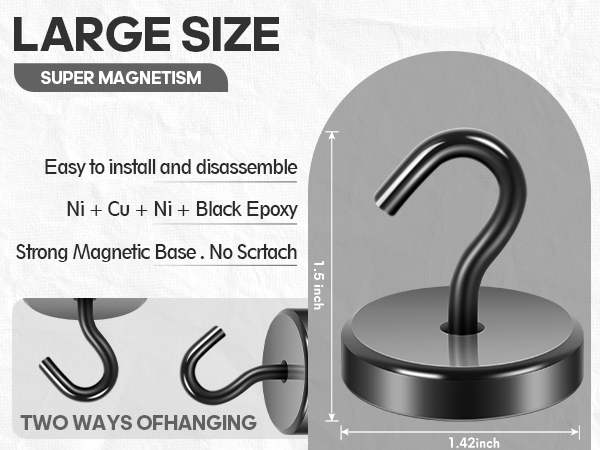 Neosmuk black magnetic hooks