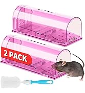 LULUCATCH Humane Mouse Traps 2 Pack, Live Mouse Traps, Catch Release Mouse Traps Indoor for Home,...