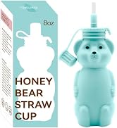 Mootikar Honey Bear Silicone Straw Cup, Babies Water Drinking Cup, 8-Ounce Therapy Sippy Bottles ...