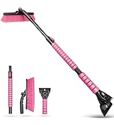 SEAAES 44 Inch Ice Scraper and Snow Brush for Car Windshield, Extendable Snow Removal Brush with ...