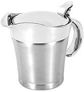 Gravy Boat 750ML Double Insulated Sauce Jug, 304 Stainless Steel Gravy Warmer Pitcher Thermal Sau...