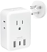 BN-LINK Multi Plug Outlet Extender, 4 Way Outlet Splitter with 4 Outlet and 3 USB Ports(1 USB C),...