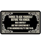 WARDOS Funny Door Mat, Think to Ask Yourself Before You Knock Doormat for Front Door Indoor Outdo...