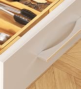 Lifewit Utensil Organizer for Kitchen Drawer, Expandable Cooking Utensil Tray, Bamboo Cutlery Sil...