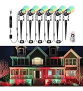 ALOVECO Christmas Spotlight Outdoor 1800LM LED RGB Color Changing Landscape Lights 12V Low Voltag...