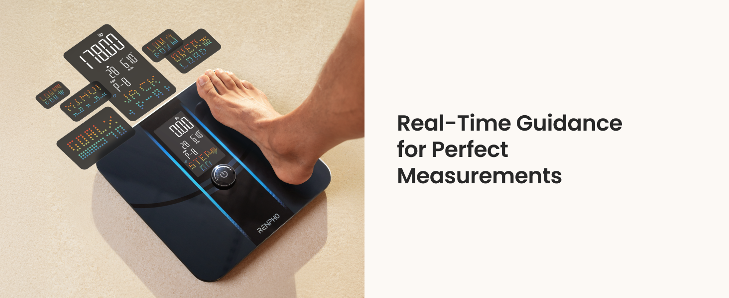 Smart Scale for Body Weight, Weight Scale with VA Large Display for BMI, Body Fat, Muscle Mass