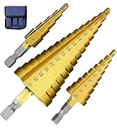 Tworider 3pcs Hss Step Drill Bit Set High Speed Steel Step Bits Set (Metric 4-12mm, 4-20mm and 4-...